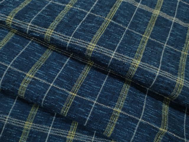 平和屋着物∴夏物　阿波しじら織　浴衣　格子柄　綿　逸品　CABH7941ze