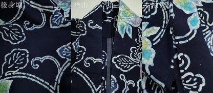 平和屋着物∴夏物　浴衣　注染　花唐草文　手縫い　綿　逸品　CABH7944ze