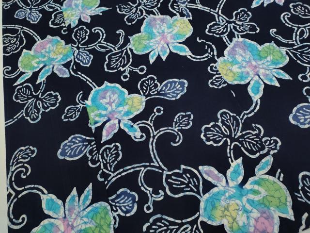 平和屋着物∴夏物　浴衣　注染　花唐草文　手縫い　綿　逸品　CABH7944ze