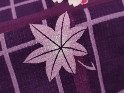 平和屋着物∴夏物　浴衣　綿紅梅　格子舞花文　綿　逸品　CABH7950ze