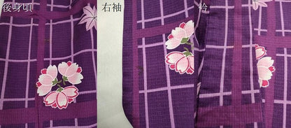 平和屋着物∴夏物　浴衣　綿紅梅　格子舞花文　綿　逸品　CABH7950ze