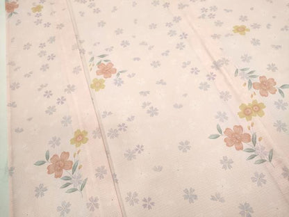 平和屋着物＊夏物　小紋　絽　枝花文　洗える着物　CABH7953ze