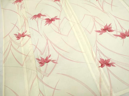 平和屋着物＊夏物　小紋　絽　草木文　洗える着物　CABH7954ze