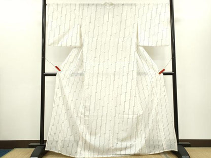 平和屋着物＊夏物　小紋　絽　抽象文　洗える着物　CABH7956ze