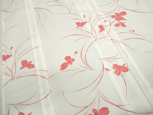 平和屋着物＊夏物　小紋　絽　草花文　洗える着物　CABH7957ze