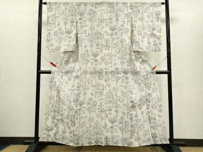 平和屋着物＊夏物　小千谷ちぢみ　唐草文　麻　逸品　未使用　CABH7960ze
