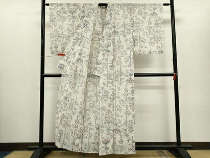 平和屋着物＊夏物　小千谷ちぢみ　唐草文　麻　逸品　未使用　CABH7960ze
