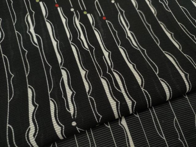 平和屋着物＊夏物　小紋　絽　吉祥文　黒地　正絹　逸品　CABH7963ze