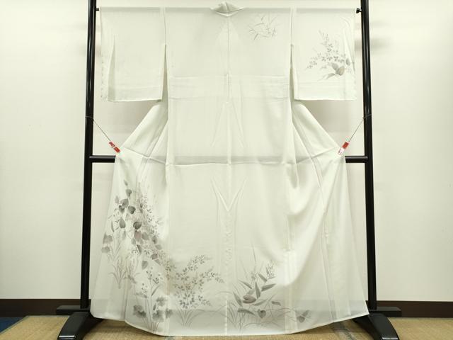 平和屋着物＊夏物　訪問着　絽　手描き　草花文　暈し染め　正絹　逸品　未使用　CABH7965ze