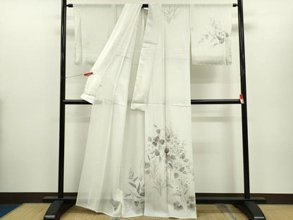 平和屋着物＊夏物　訪問着　絽　手描き　草花文　暈し染め　正絹　逸品　未使用　CABH7965ze