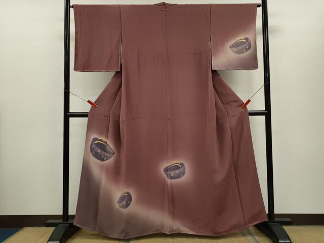 平和屋着物●訪問着　ぽっくり下駄　暈し染め　金彩　鬼しぼ縮緬　正絹　逸品　未使用　CABH7967ze
