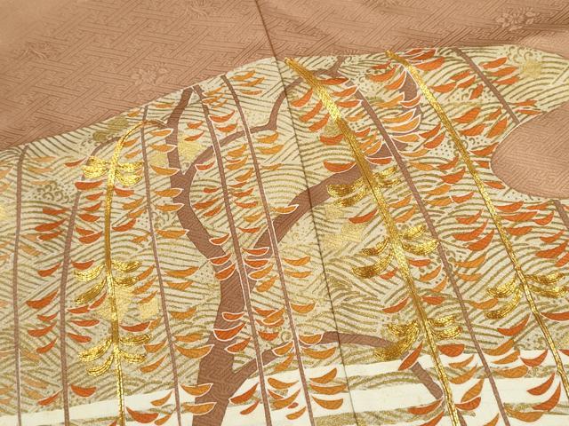 平和屋着物●豪華色留袖　駒刺繍　枝垂れ柳立波花文　暈し染め　金彩　正絹　逸品　CABH7969ze