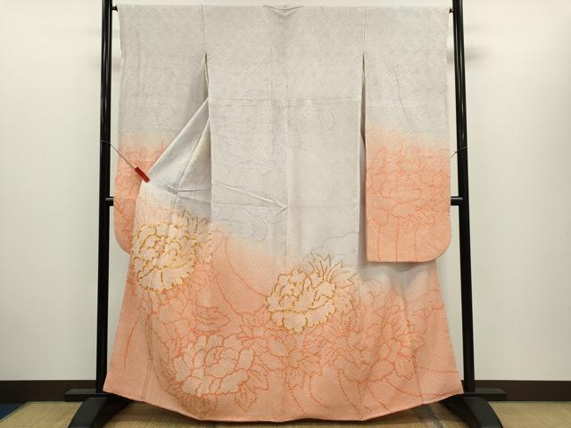 平和屋着物●豪華振袖　総刺繍　駒刺繍　絞り　牡丹　暈し染め　やまと謹製　正絹　逸品　CABH7972ze