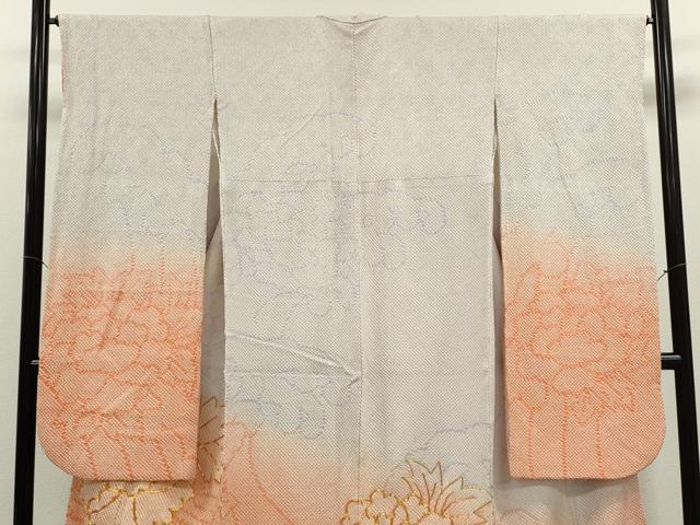 平和屋着物●豪華振袖　総刺繍　駒刺繍　絞り　牡丹　暈し染め　やまと謹製　正絹　逸品　CABH7972ze