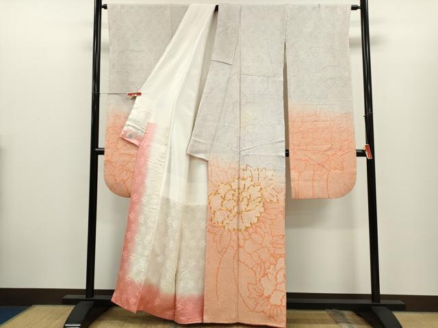 平和屋着物●豪華振袖　総刺繍　駒刺繍　絞り　牡丹　暈し染め　やまと謹製　正絹　逸品　CABH7972ze
