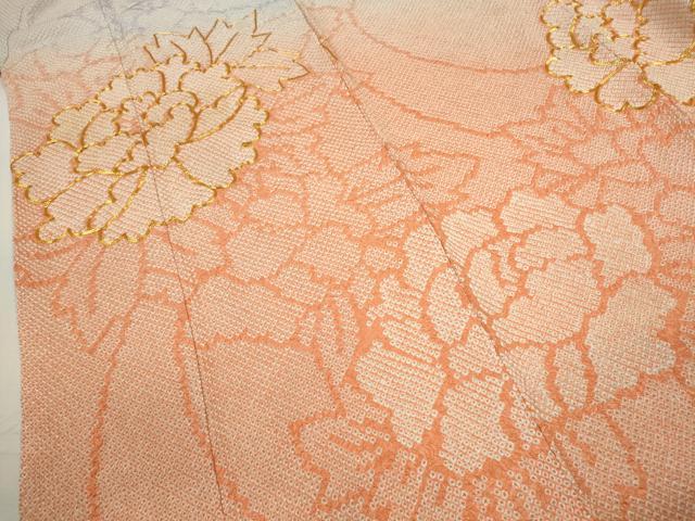 平和屋着物●豪華振袖　総刺繍　駒刺繍　絞り　牡丹　暈し染め　やまと謹製　正絹　逸品　CABH7972ze