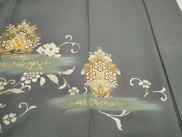 平和屋着物●豪華色留袖　駒刺繍　花唐草文　暈し染め　金彩　正絹　逸品　CABH7974ze