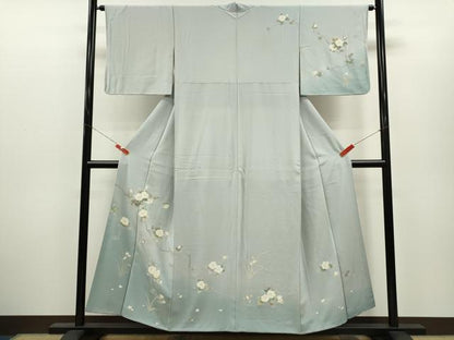 平和屋着物●訪問着　友禅　枝花文　暈し染め　正絹　逸品　CABH7975ze