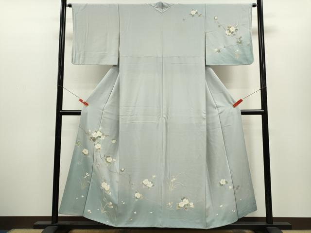 平和屋着物●訪問着　友禅　枝花文　暈し染め　正絹　逸品　CABH7975ze