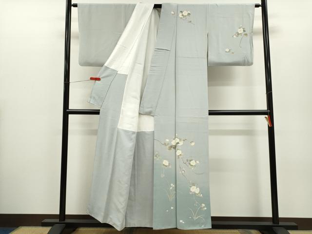 平和屋着物●訪問着　友禅　枝花文　暈し染め　正絹　逸品　CABH7975ze