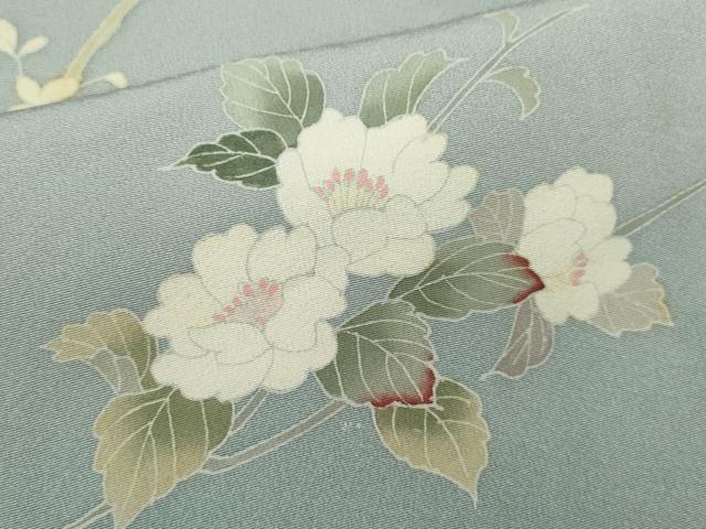 平和屋着物●訪問着　友禅　枝花文　暈し染め　正絹　逸品　CABH7975ze