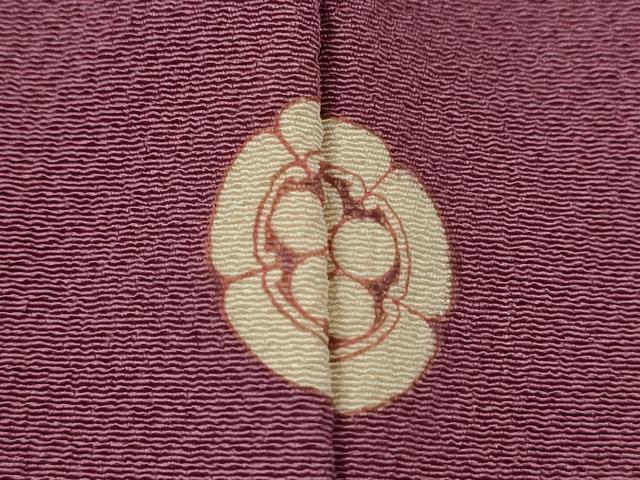 平和屋着物●上質な色無地　京紫色　鬼しぼ縮緬　正絹　逸品　CABH7978ze