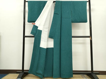 平和屋着物●上質な色無地　辻ヶ花地紋　納戸色　正絹　逸品　CABH7981ze
