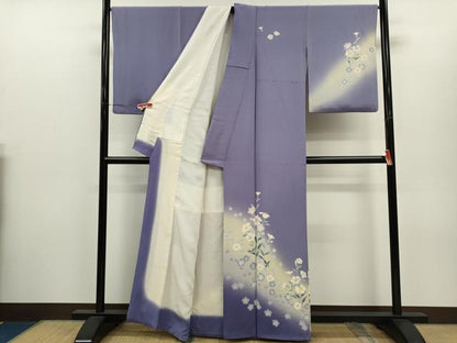 平和屋着物●十日町友禅　女流作家　遠田藤舟 　訪問着　草花文　暈し染め　金彩　正絹　逸品　CABH7982ze
