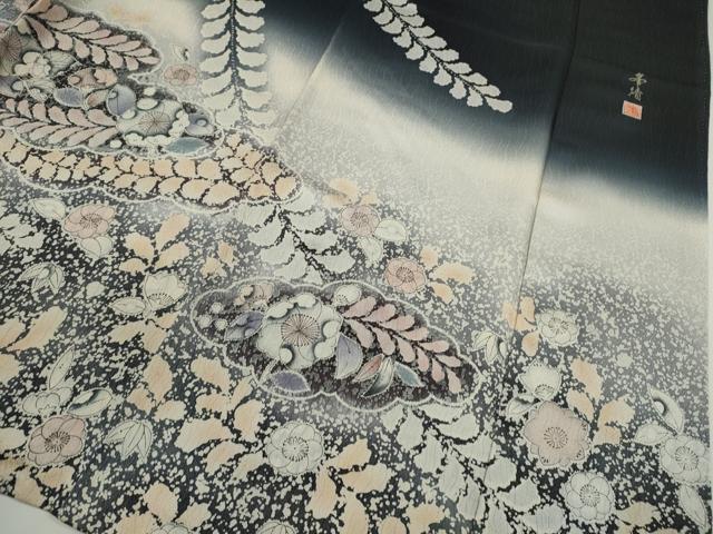 平和屋着物●訪問着　作家物　辻ヶ花　手描き　暈し染め　正絹　逸品　CABH7985ze