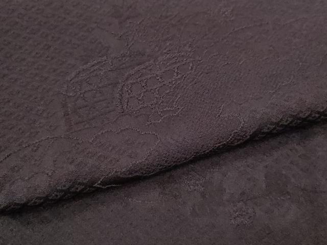 平和屋着物●上質な色無地　籬草花地紋　葡萄鼠色　正絹　逸品　CABH7987ze