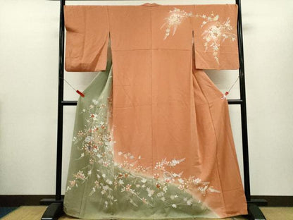 平和屋着物●訪問着　貝桶吉祥花文　暈し染め　金彩　正絹　逸品　CABH7990ze