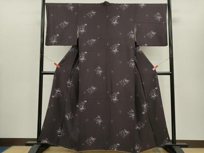 平和屋着物●上質な小紋　蛍暈し　舞桜文　正絹　逸品　CABH7992ze