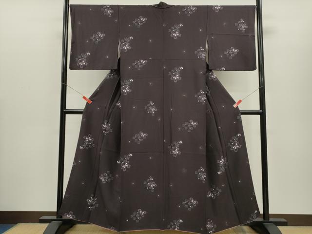 平和屋着物●上質な小紋　蛍暈し　舞桜文　正絹　逸品　CABH7992ze