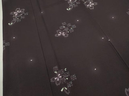 平和屋着物●上質な小紋　蛍暈し　舞桜文　正絹　逸品　CABH7992ze