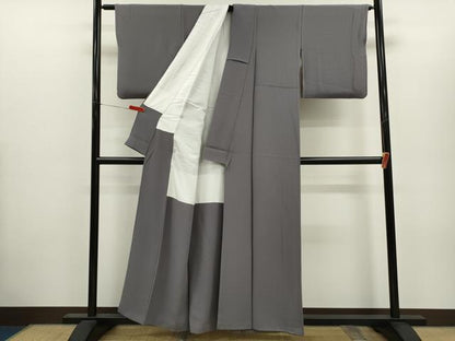 平和屋着物●上質な色無地　源氏鼠色　正絹　逸品　CABH7994ze