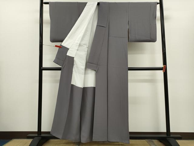平和屋着物●上質な色無地　源氏鼠色　正絹　逸品　CABH7994ze