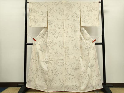 平和屋着物●上質な小紋　手描き　枝菊文　正絹　逸品　CABH7995ze