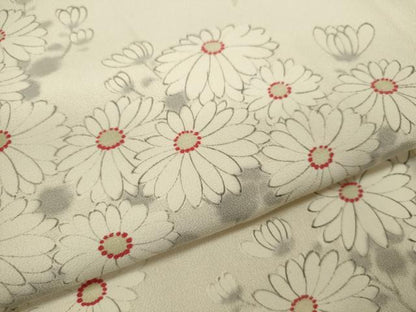 平和屋着物●上質な小紋　手描き　枝菊文　正絹　逸品　CABH7995ze