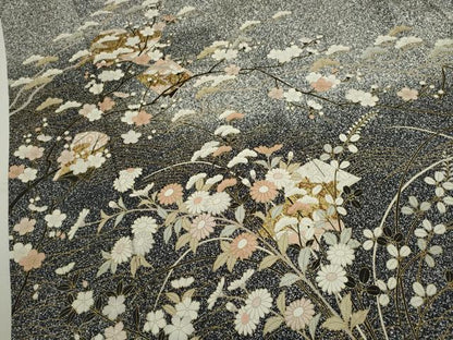平和屋着物●訪問着　冊子枝花文　たたき染め　金彩　正絹　逸品　CABH7996ze