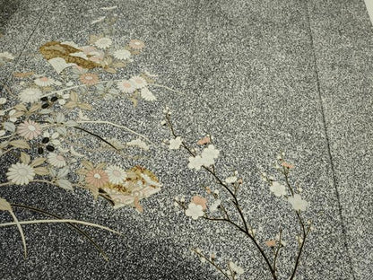 平和屋着物●訪問着　冊子枝花文　たたき染め　金彩　正絹　逸品　CABH7996ze