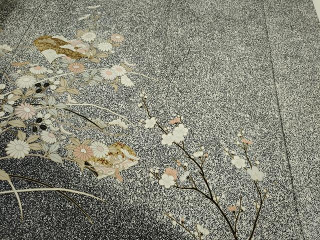 平和屋着物●訪問着　冊子枝花文　たたき染め　金彩　正絹　逸品　CABH7996ze