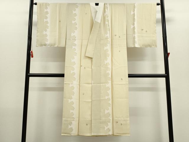 平和屋着物●長襦袢　無双仕立て　縞　舞桜文　正絹　逸品　未使用　CABH8000ze