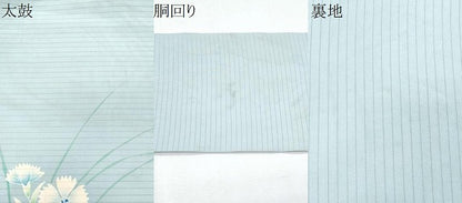 平和屋着物＊夏物　塩瀬　九寸名古屋帯　友禅　作家物　枝花文　正絹　逸品　CABH8013fb
