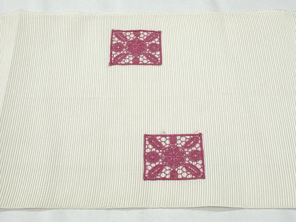 平和屋着物＊夏物　八寸名古屋帯　絽綴れ　ドロンワーク　花菱文　正絹　逸品　CABH8016fb