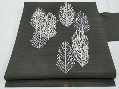 平和屋着物＊夏物　塩瀬　九寸名古屋帯　ろうけつ染　草木文　正絹　逸品　CABH8017fb