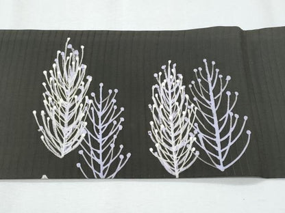 平和屋着物＊夏物　塩瀬　九寸名古屋帯　ろうけつ染　草木文　正絹　逸品　CABH8017fb