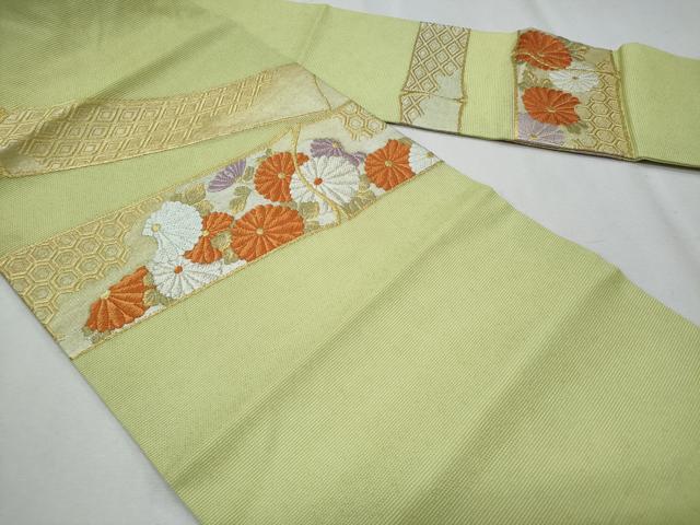 平和屋着物＊夏物　九寸名古屋帯　唐織　菊　金銀糸　正絹　逸品　CABH8028fb