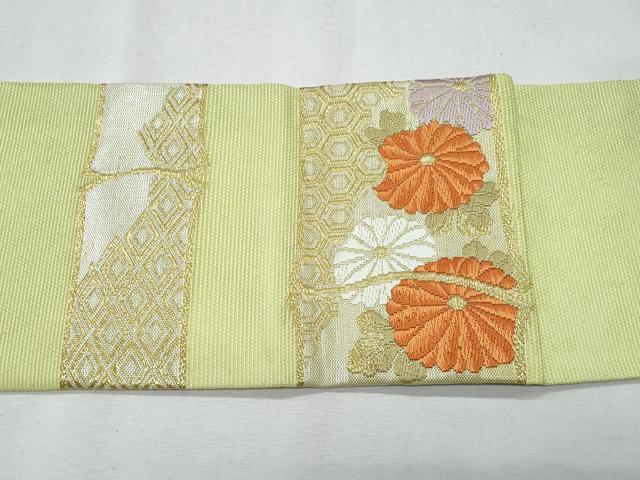 平和屋着物＊夏物　九寸名古屋帯　唐織　菊　金銀糸　正絹　逸品　CABH8028fb