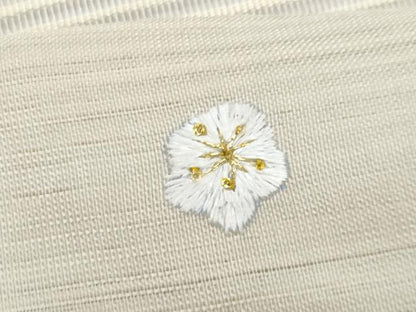 平和屋着物＊夏物　八寸名古屋帯　手刺繍　絽綴れ　枝花文　金糸　正絹　逸品　CABH8030fb