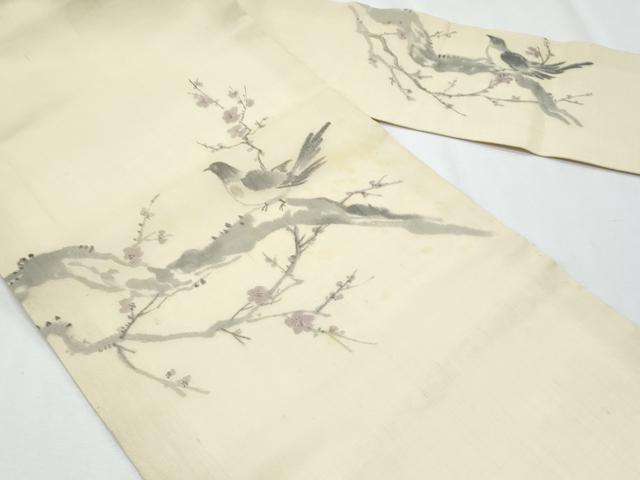平和屋着物＊夏物　九寸名古屋帯　作家物　手描き　休み鳥　正絹　逸品　CABH8031fb